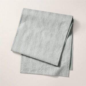 20"x90" Chambray Stripe Woven Table Runner Green - Hearth & Hand™ with Magnolia
